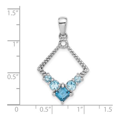 Sterling Silver London Blue Topaz & Swiss Blue Topaz Pendant – view 4