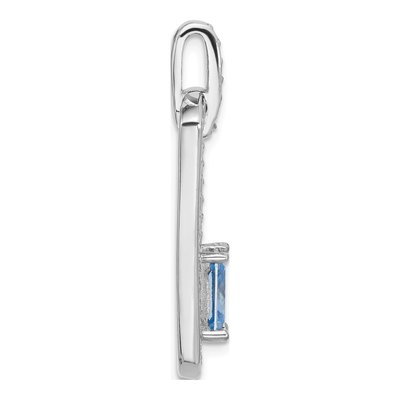 Sterling Silver Swiss Blue Topaz & CZ Pendant – view 3