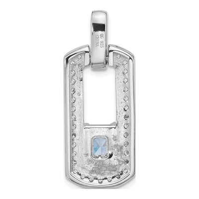 Sterling Silver Swiss Blue Topaz & CZ Pendant – view 4