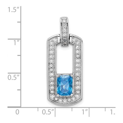 Sterling Silver Swiss Blue Topaz & CZ Pendant – view 5