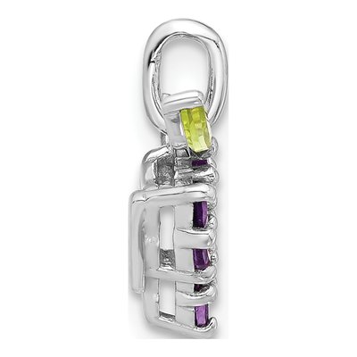 Sterling Silver Amethyst & Peridot Grapes Pendant – view 2