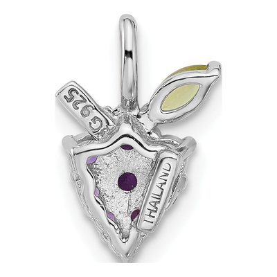 Sterling Silver Amethyst & Peridot Grapes Pendant – view 3