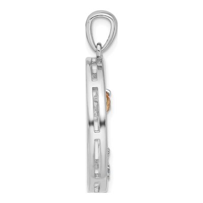 Sterling Silver Citrine & Swiss Blue Topaz Multi-Gemstone Palm Tree Pendant – view 2