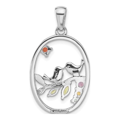 Sterling Silver Amethyst & Citrine Rainbow Bird Pendant – view 3