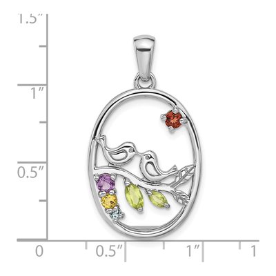 Sterling Silver Amethyst & Citrine Rainbow Bird Pendant – view 4