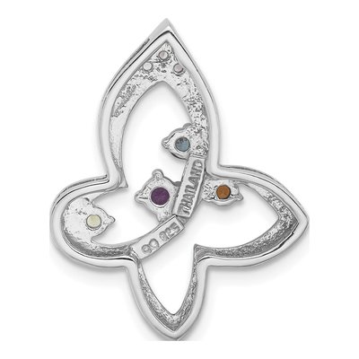 Sterling Silver Citrine & Swiss Blue Topaz Rainbow Butterfly Slide Pendant – view 3