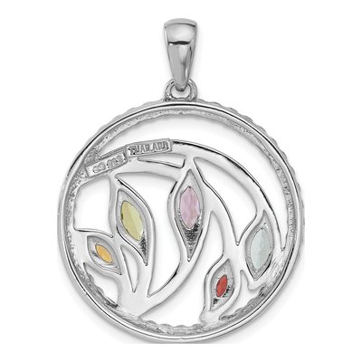 Sterling Silver Swiss Blue Topaz & Garnet Rainbow Multi-Gemstone Pendant – view 3