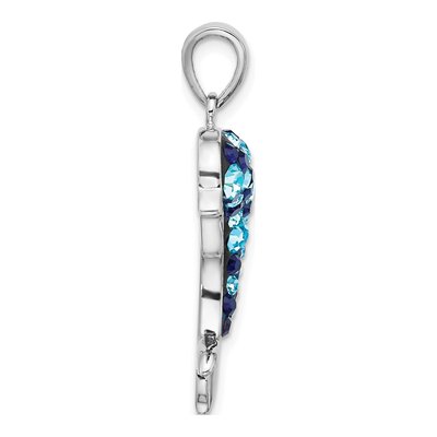 Sterling Silver Crystal Dolphin Pendant – view 2