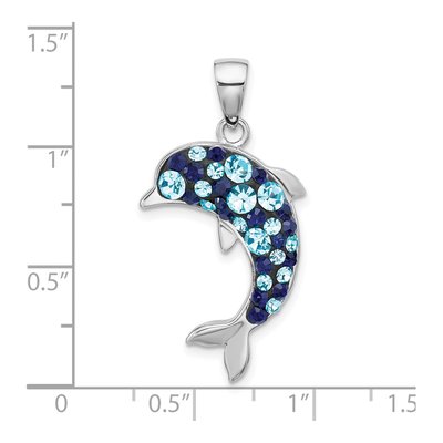 Sterling Silver Crystal Dolphin Pendant – view 4