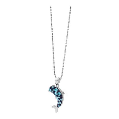 Sterling Silver Crystal Dolphin Pendant – view 5