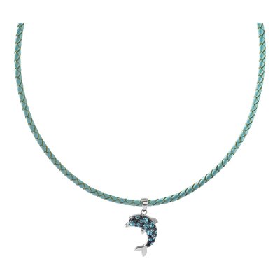 Sterling Silver Crystal Dolphin Pendant – view 6