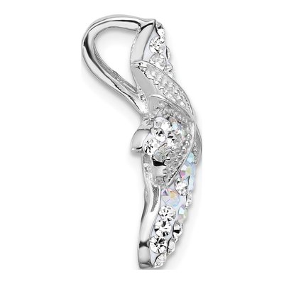 Sterling Silver Crystal Starfish Slide Pendant – view 2
