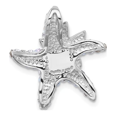 Sterling Silver Crystal Starfish Slide Pendant – view 3