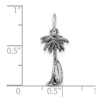 Sterling Silver Palm Tree Surfboard Pendant – view 4