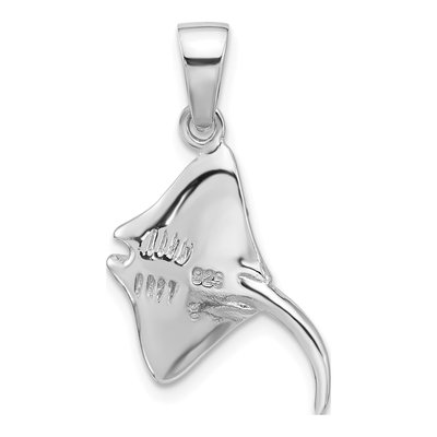 Sterling Silver Blue Enamel Stingray Pendant – view 3