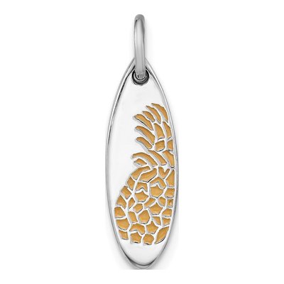 Sterling Silver Pineapple Surfboard Pendant