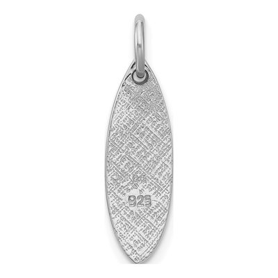 Sterling Silver Blue Enamel Turtle Surfboard Pendant – view 3