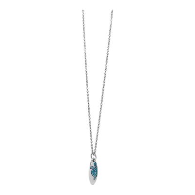 Sterling Silver Blue Enamel Turtle Surfboard Pendant – view 5
