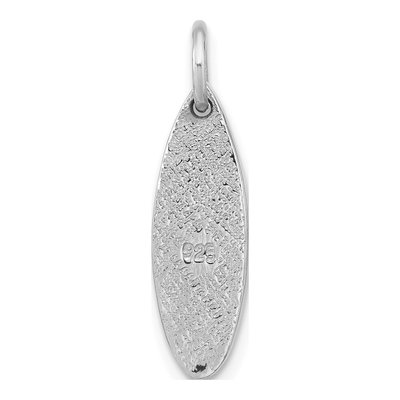 Sterling Silver Enamel Flower Surfboard Pendant – view 3