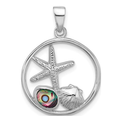 Sterling Silver Paua Shell Starfish Pendant