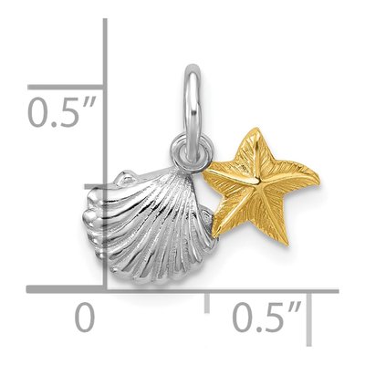 Gold-Plated Sterling Silver Starfish Shell Pendant – view 4