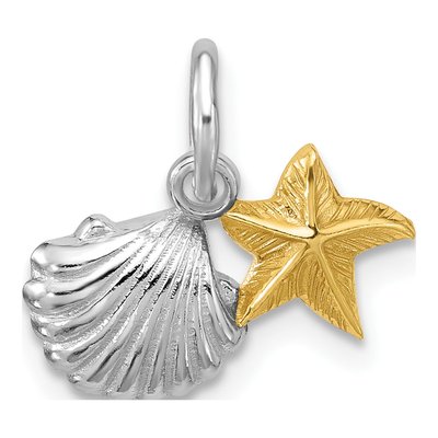Gold-Plated Sterling Silver Starfish Shell Pendant