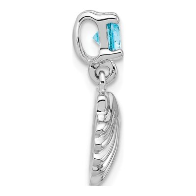 Sterling Silver CZ Shell Slide Pendant – view 2