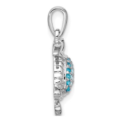 Sterling Silver CZ Turtle Pendant – view 2