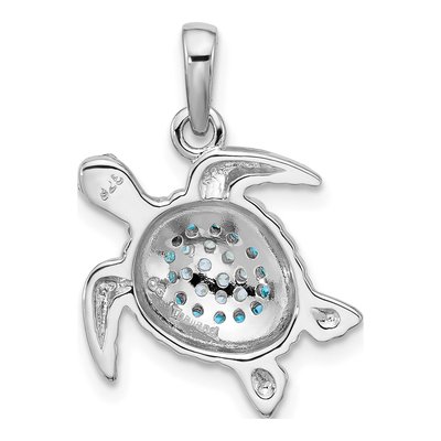 Sterling Silver CZ Turtle Pendant – view 3