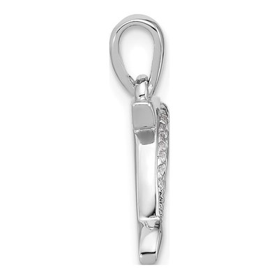 Sterling Silver CZ Dolphin Pendant – view 2