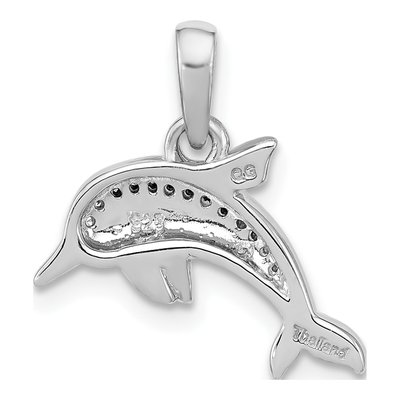Sterling Silver CZ Dolphin Pendant – view 3