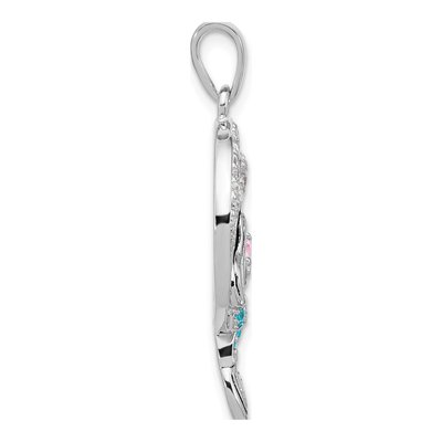 Sterling Silver CZ Mermaid Pendant – view 2