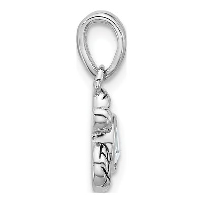 Sterling Silver Crystal April Birthstone Turtle Pendant – view 2