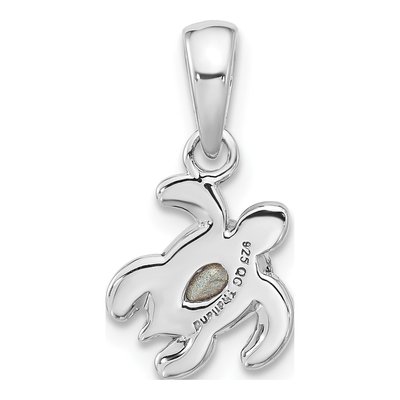 Sterling Silver Crystal Turtle Pendant – view 3