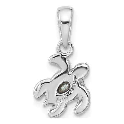 Sterling Silver Crystal December Birthstone Turtle Pendant – view 3