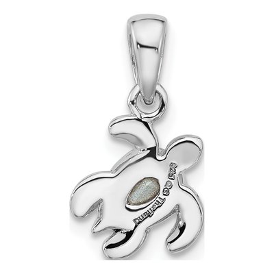 Sterling Silver Crystal Turtle Pendant – view 3