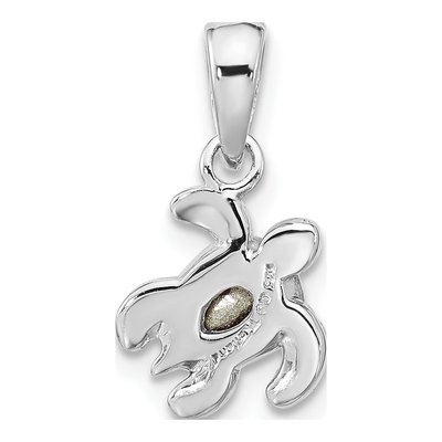 Sterling Silver Crystal Turtle Pendant – view 3