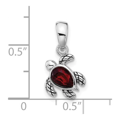 Sterling Silver Crystal Turtle Pendant – view 4