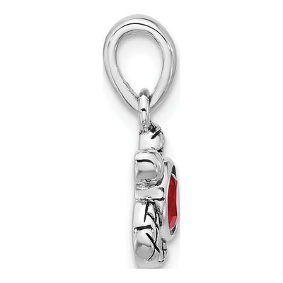 Sterling Silver Crystal July Birthstone Turtle Pendant – view 2