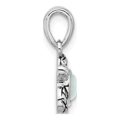 Sterling Silver Mother of Pearl Turtle Pendant – view 2