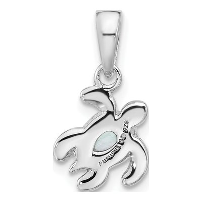 Sterling Silver Mother of Pearl Turtle Pendant – view 3