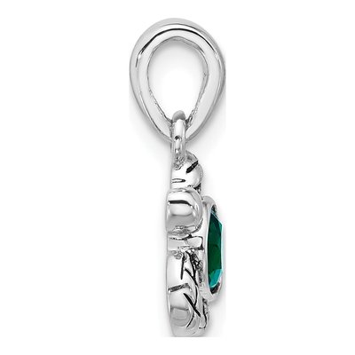 Sterling Silver Crystal May Birthstone Turtle Pendant – view 2