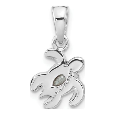 Sterling Silver Crystal May Birthstone Turtle Pendant – view 3