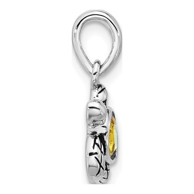 Sterling Silver Crystal November Birthstone Turtle Pendant – view 2