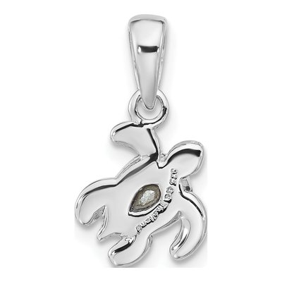 Sterling Silver Crystal November Birthstone Turtle Pendant – view 3