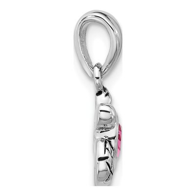 Sterling Silver Crystal October Turtle Pendant – view 2