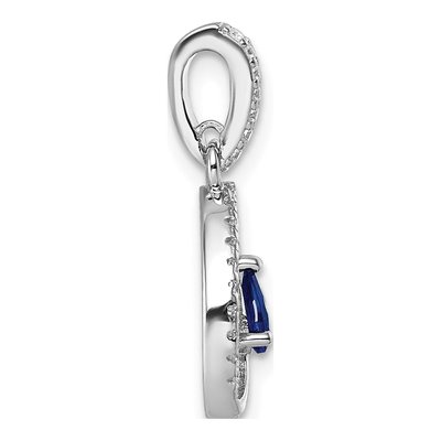 Sterling Silver CZ Teardrop Pendant – view 3