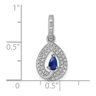 Sterling Silver CZ Teardrop Pendant – view 5