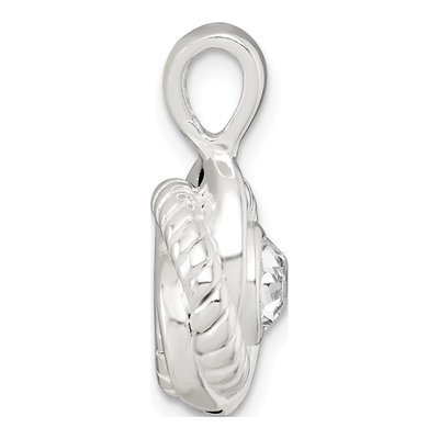 Sterling Silver CZ Knot Pendant – view 3