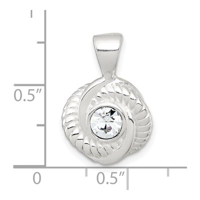 Sterling Silver CZ Knot Pendant – view 5